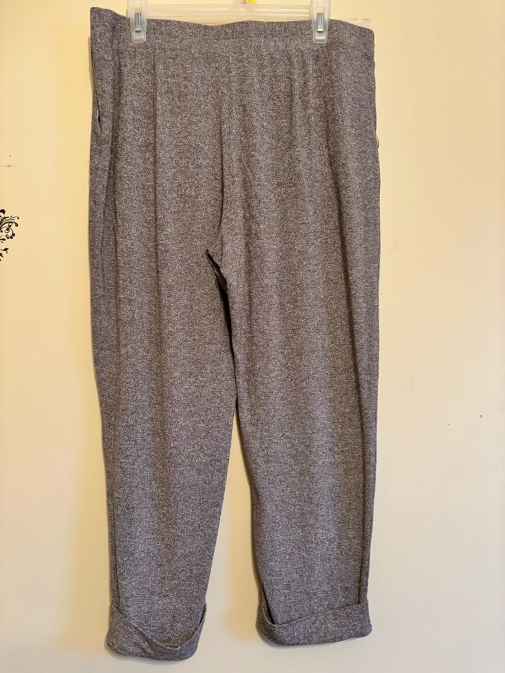 J Jill Wearever pants size large petite brown and cream heathered